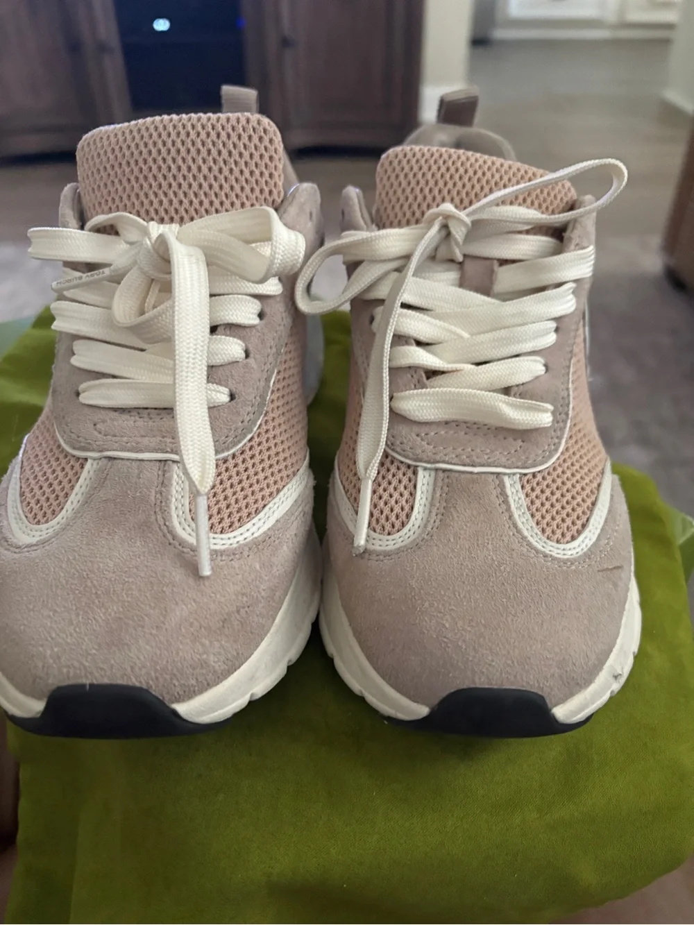 Tory Burch Malva/Avola Pink Mesh Suede Sneakers